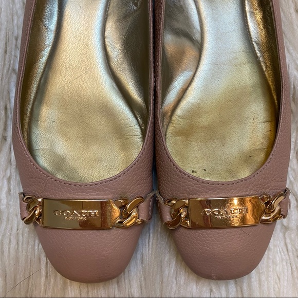 COACH light pink leather Bianca flats 6.5 - Picture 2 of 13
